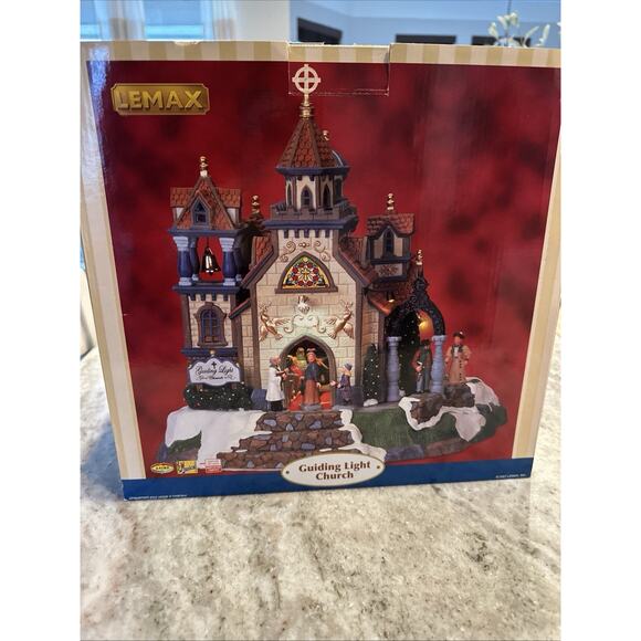 2007 Lemax Guiding Light Church #75602 Motion Sounds Lights Complete Box WORKS - Picture 1 of 11